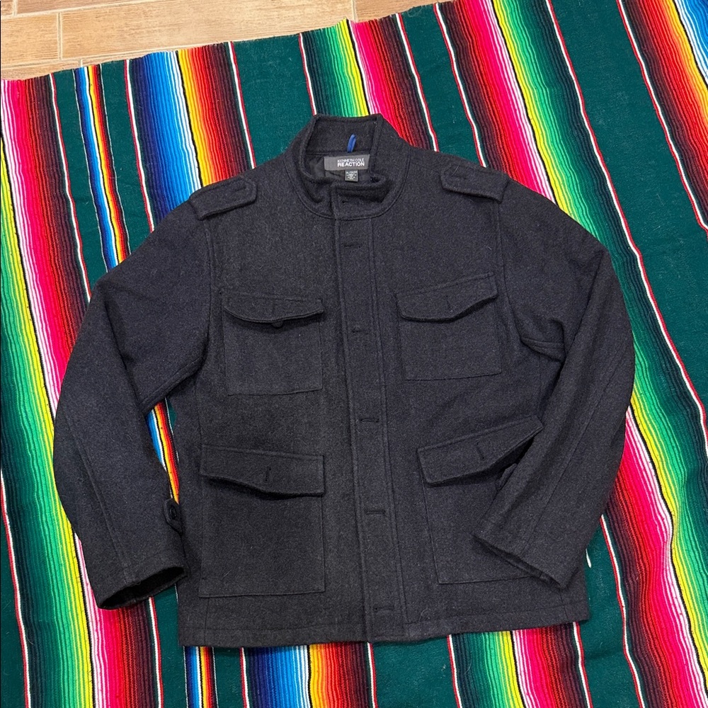 Kenneth Cole Reaction Dark Gray Military Jacket
